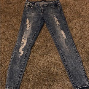 White washed blue jeans